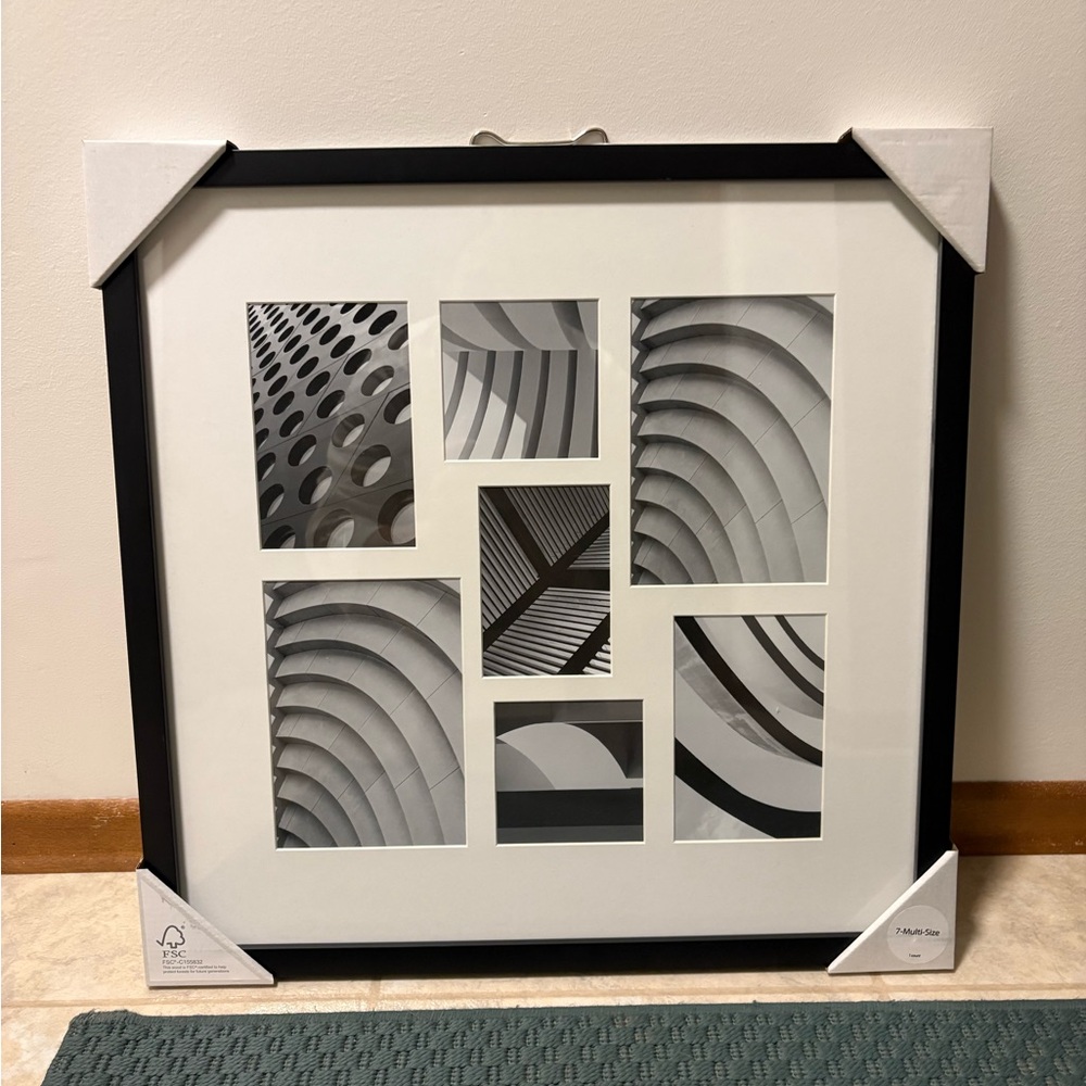 NEW Target Room Essentials Black and White Geometric 7 Photo Collage Frame